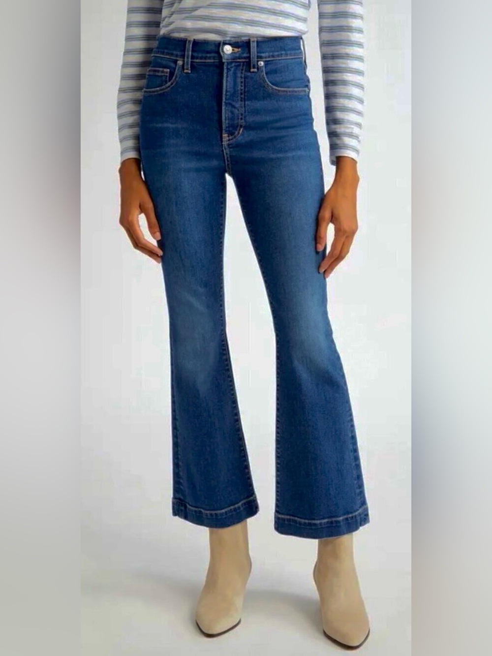 Veronica Beard Carson Ankle Flare High Rise Indigo Rinse Size 28 EUC